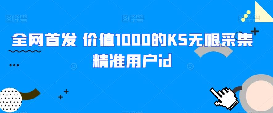 全网首发 价值1000的KS无限采集精准用户id网赚项目-副业赚钱-互联网创业搜易资源网